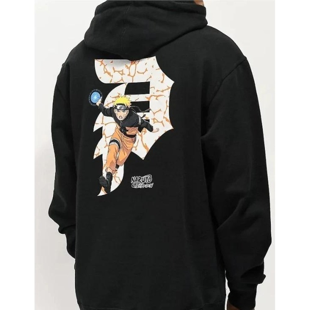 069 Primitive Naruto Shippuden Rasengan Hoodie Mens (Medium, Black, EUC)